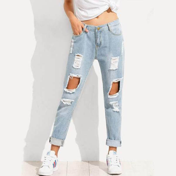 Distressed Boyfriend Jeans by Altaes Design