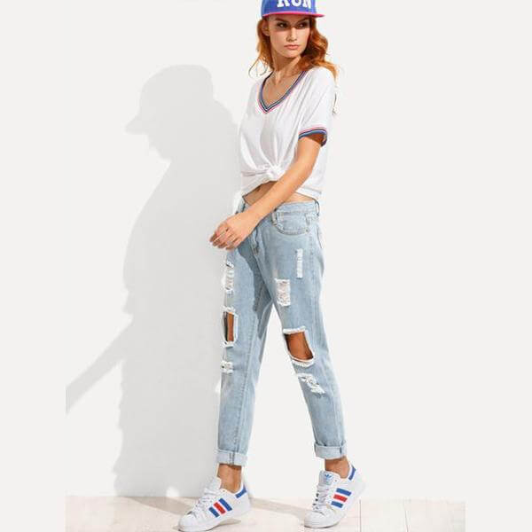 Distressed Boyfriend Jeans by Altaes Design