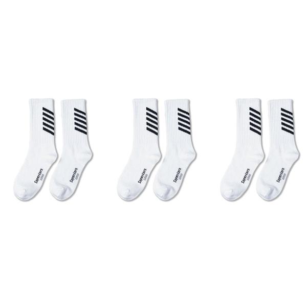 Striped Crew High Socks
